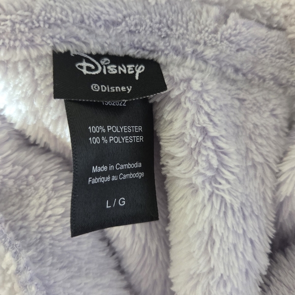 Disney Purple Sherpa Lines Hooded Robe with Mickey Mouse Pattern Size L - Picture 4 of 4